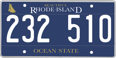 RI license plate 232510