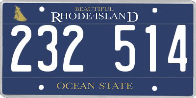 RI license plate 232514