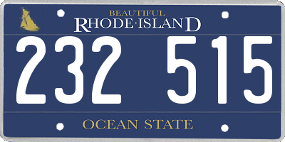 RI license plate 232515