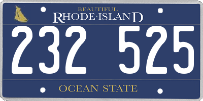 RI license plate 232525