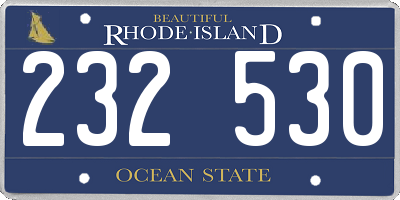 RI license plate 232530