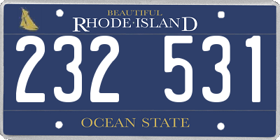 RI license plate 232531