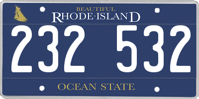 RI license plate 232532