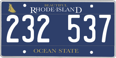 RI license plate 232537