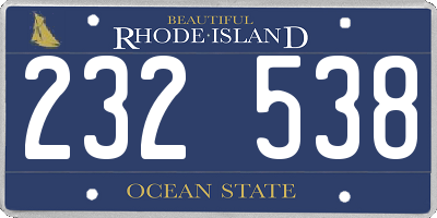 RI license plate 232538