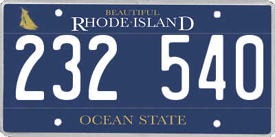 RI license plate 232540