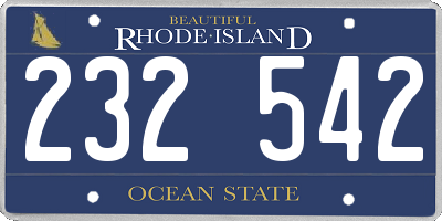 RI license plate 232542