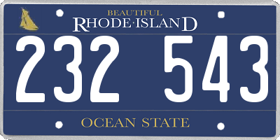RI license plate 232543