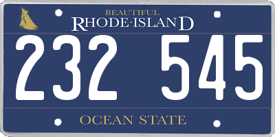 RI license plate 232545