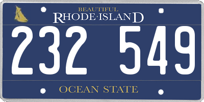 RI license plate 232549