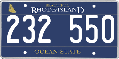 RI license plate 232550