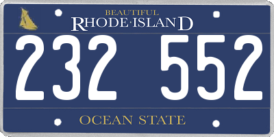RI license plate 232552