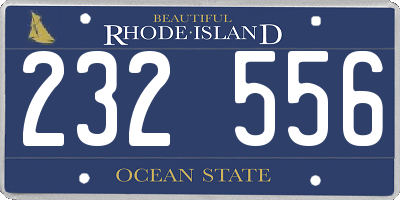 RI license plate 232556