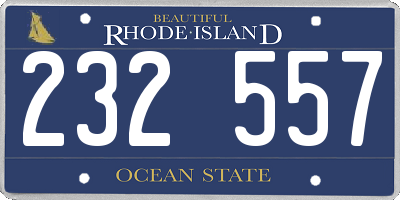 RI license plate 232557