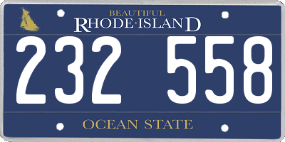 RI license plate 232558