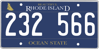 RI license plate 232566