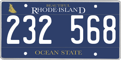 RI license plate 232568