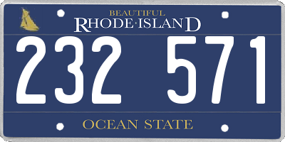 RI license plate 232571