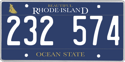 RI license plate 232574