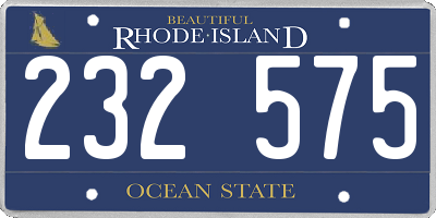 RI license plate 232575