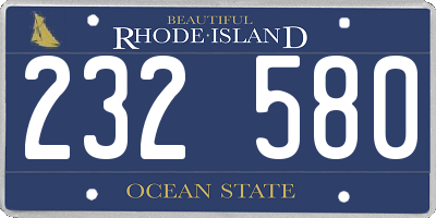 RI license plate 232580