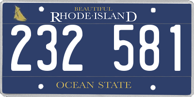 RI license plate 232581