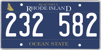 RI license plate 232582