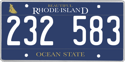 RI license plate 232583
