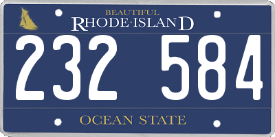 RI license plate 232584