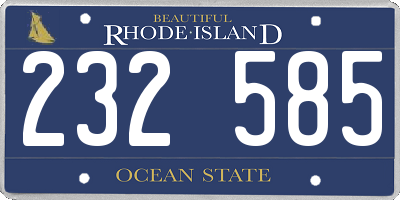 RI license plate 232585
