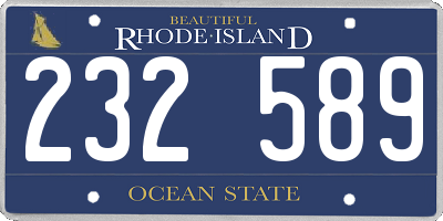 RI license plate 232589