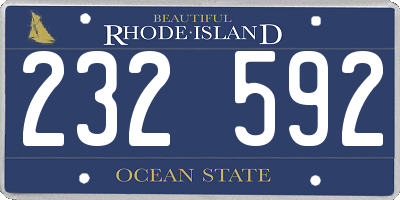 RI license plate 232592