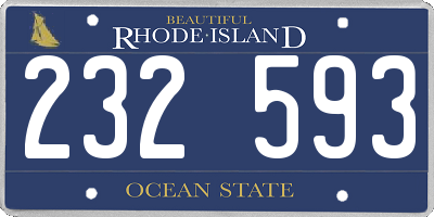 RI license plate 232593