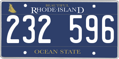 RI license plate 232596