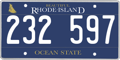 RI license plate 232597