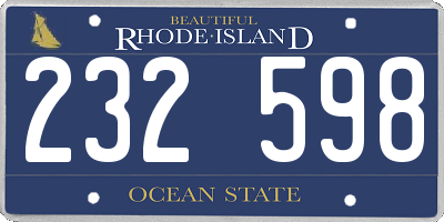 RI license plate 232598