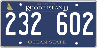 RI license plate 232602