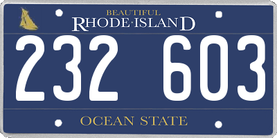 RI license plate 232603