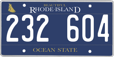 RI license plate 232604