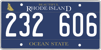 RI license plate 232606