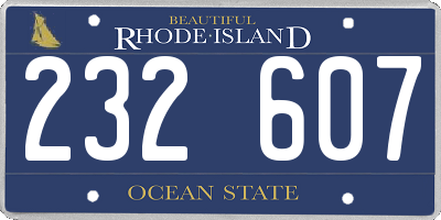 RI license plate 232607