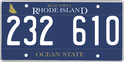 RI license plate 232610