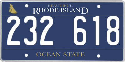 RI license plate 232618