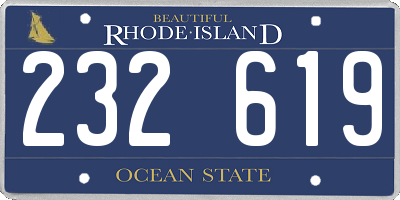 RI license plate 232619