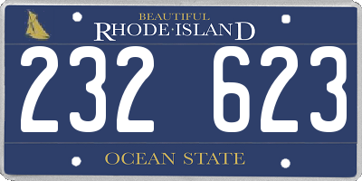 RI license plate 232623