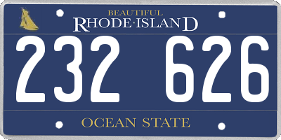 RI license plate 232626