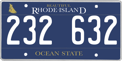 RI license plate 232632