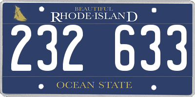 RI license plate 232633