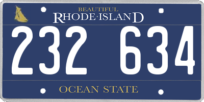 RI license plate 232634