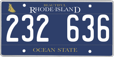 RI license plate 232636